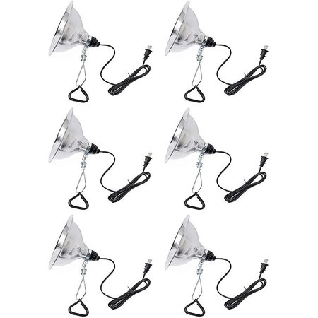 IPOWER Simple Deluxe 6PCS Clamp Lamp Light with 8.5" Aluminum Reflector E26 UL Listed HIWKLTCLAMPLIGHTMX6